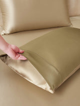 [Beige+Khaki] SilkSilky-UK 22Momme Pure Silk Bedding Set 005,