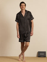 [Black Chain] SilkSilky-UK Short Sleeve Notch Collar Men's Pyjamas 006