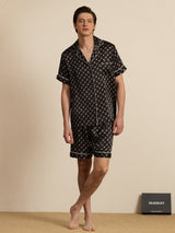 [Black Chain] SilkSilky-UK Short Sleeve Lapel Collar Men's Pyjamas 006