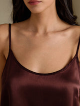 [Brown] SilkSilky-UK Spaghetti Strap Camisole Set 004