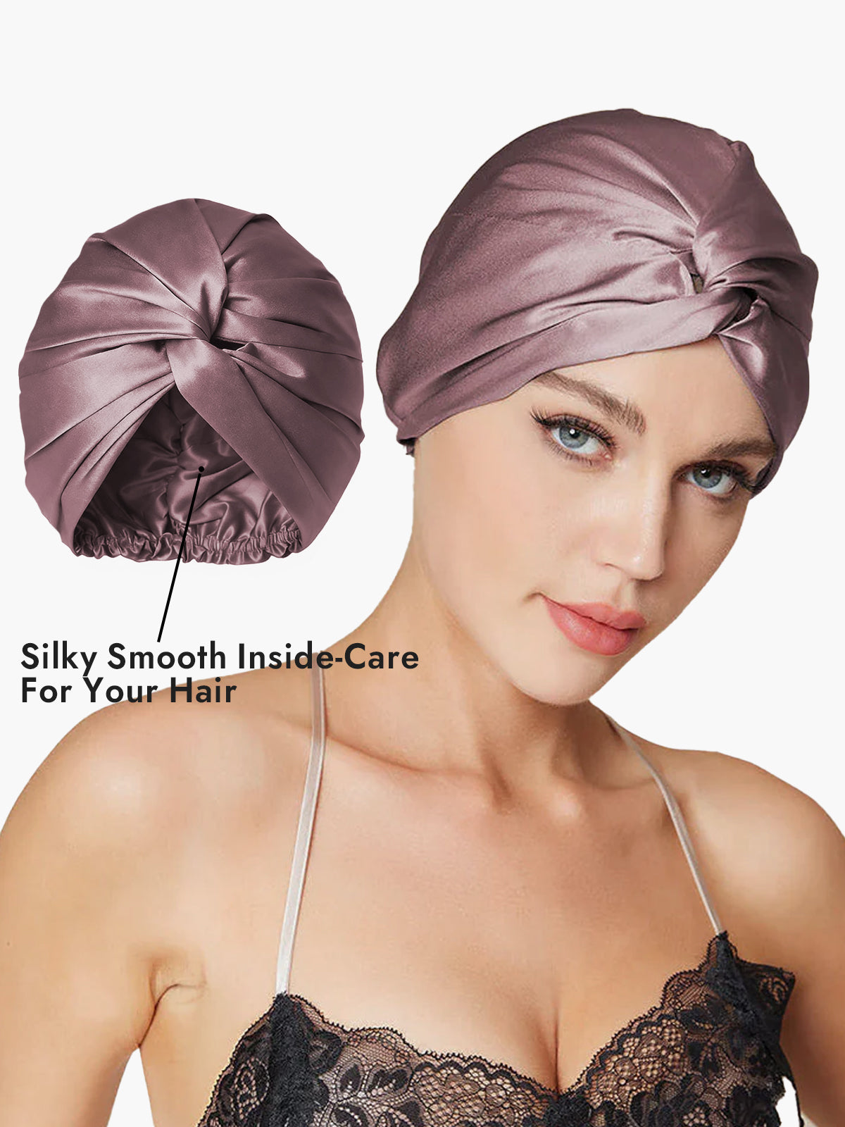 [Pale Mauve] SilkSilky-UK Sleep Cap 003