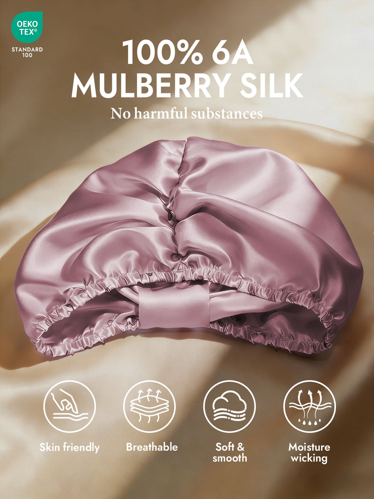 [Pale Mauve] SilkSilky-UK Sleep Cap 002