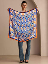 [Navy Seahorse] SilkSilky-UK Scarf 003