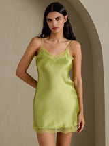 [Mint Green] SilkSilky-UK Spaghetti Strap Sweetheart Neck Nightdress 008