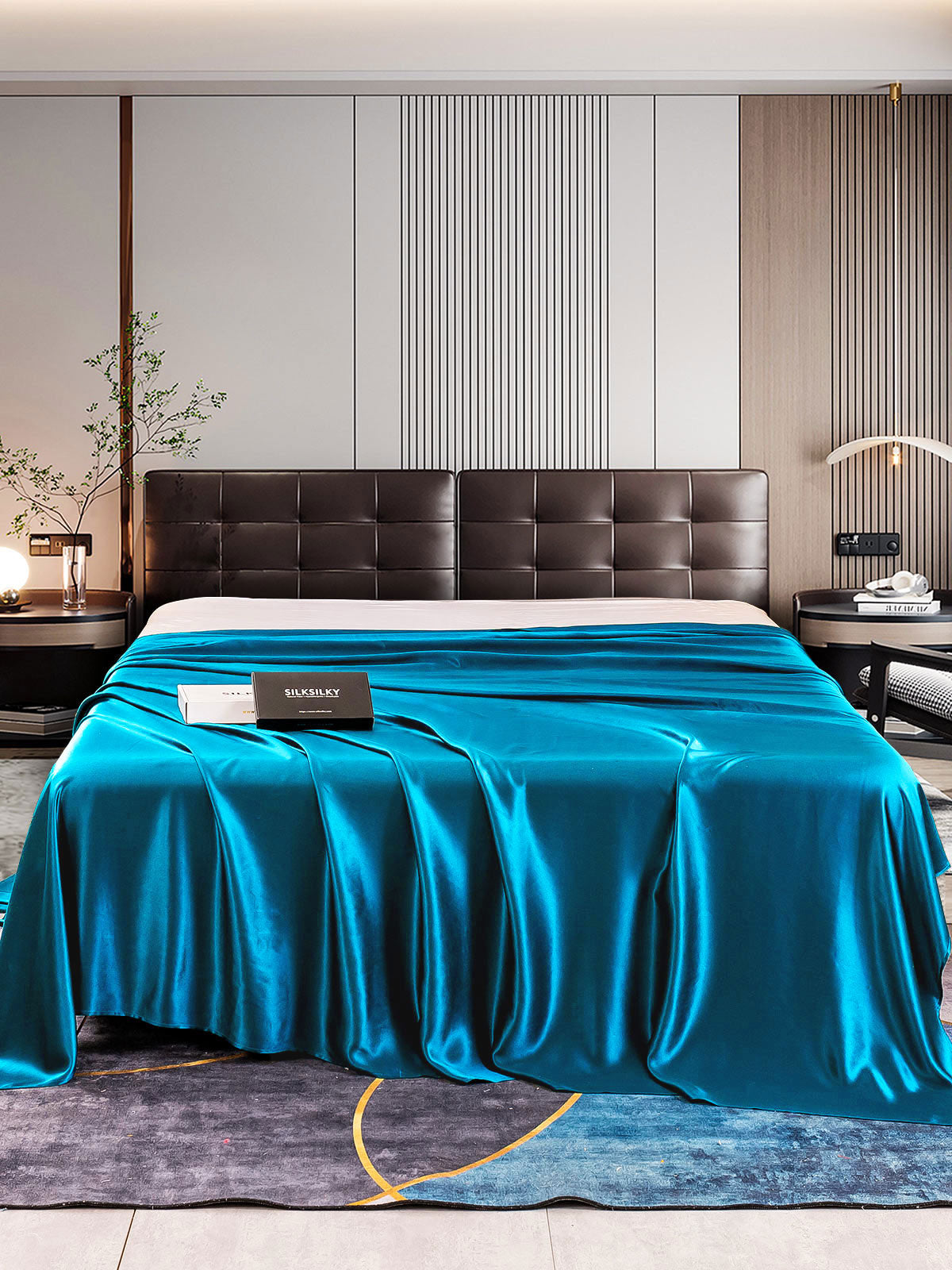 [Teal] SilkSilky-UK 22Momme Pure Silk Sheet 001