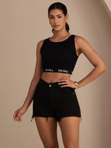 [Black] SilkSilky-UK Sleeveless Crew Neck Camisole 007