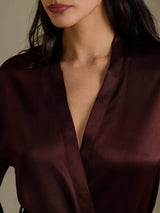 [Brown] SilkSilky-UK Long Sleeve Women's Dressing Gown 004