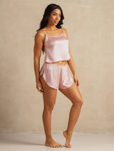 [Pink] SilkSilky-UK Spaghetti Strap Camisole Set 006