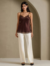 [Brown] SilkSilky-UK Spaghetti Strap V Neck Camisole 007