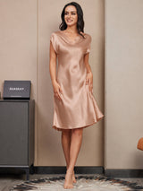 [Tuscany] SilkSilky-UK Cap Sleeve V Neck Nightdress 003