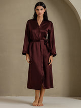 [Brown] SilkSilky-UK Long Sleeve Women's Dressing Gown 001