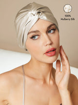 [Beige] SilkSilky-UK Sleep Cap 001