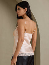 [Pink] SilkSilky-UK Spaghetti Strap V Neck Camisole 002