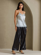 [Grayish Blue] SilkSilky-UK Spaghetti Strap V Neck Camisole 007