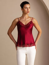 [Wine] SilkSilky-UK Spaghetti Strap V Neck Camisole 004