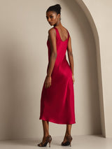 [Wine] SilkSilky-UK Sleeveless Dress 002