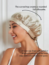 [Beige] SilkSilky-UK Sleep Cap 003