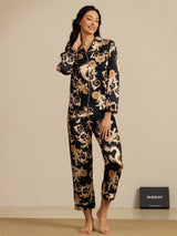 [Black Dragon] SilkSilky-UK Long Sleeve Notch Collar Women's Pyjamas 008