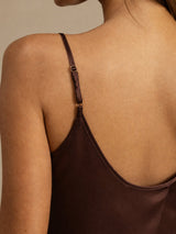 [Brown] SilkSilky-UK Spaghetti Strap Camisole Set 004