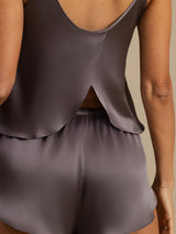 [Purple Gray] SilkSilky-UK Spaghetti Strap Camisole Set 005