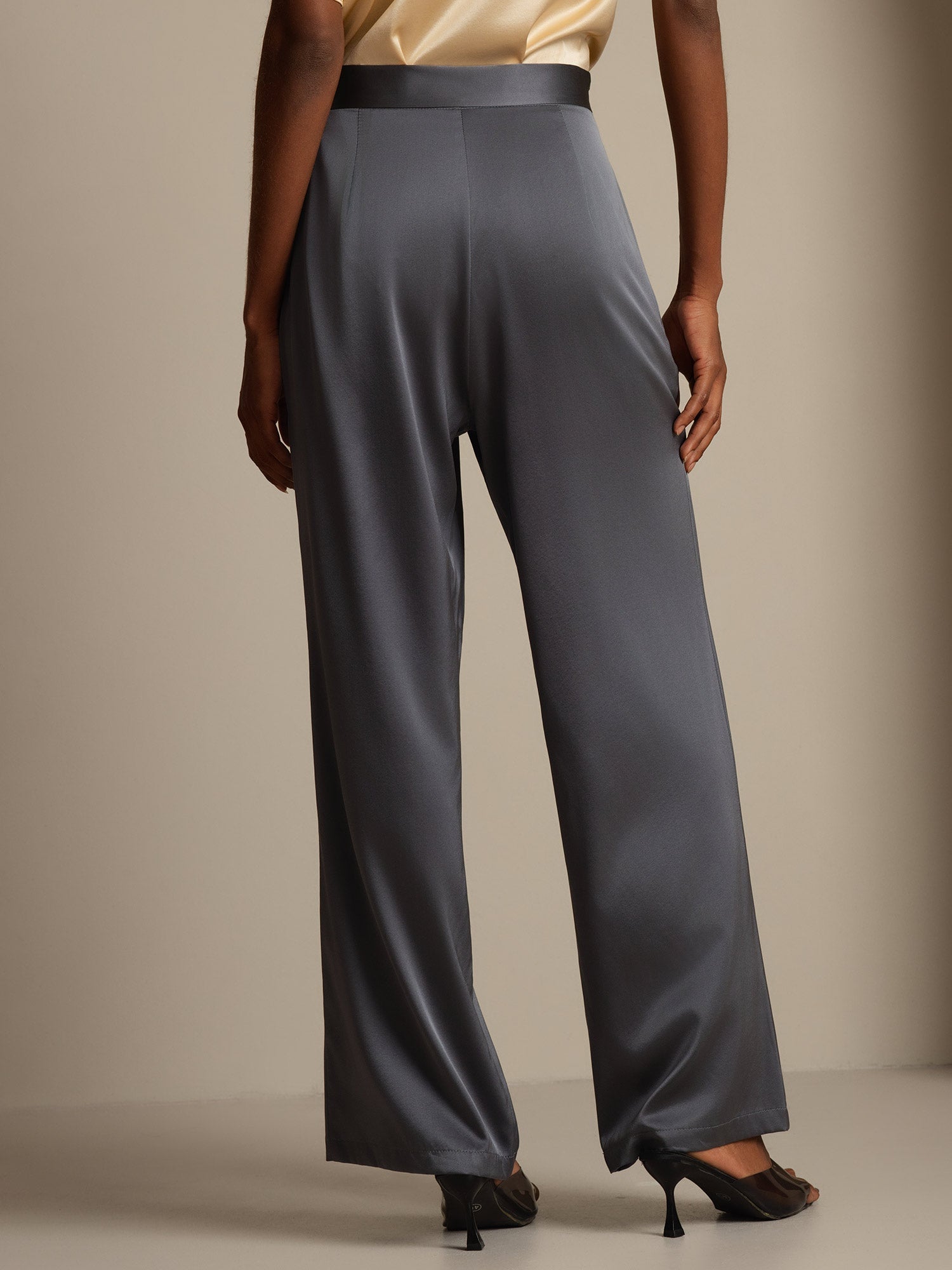 [Dark Gray] SilkSilky-UK 19Momme Silk Womens Pants 002,