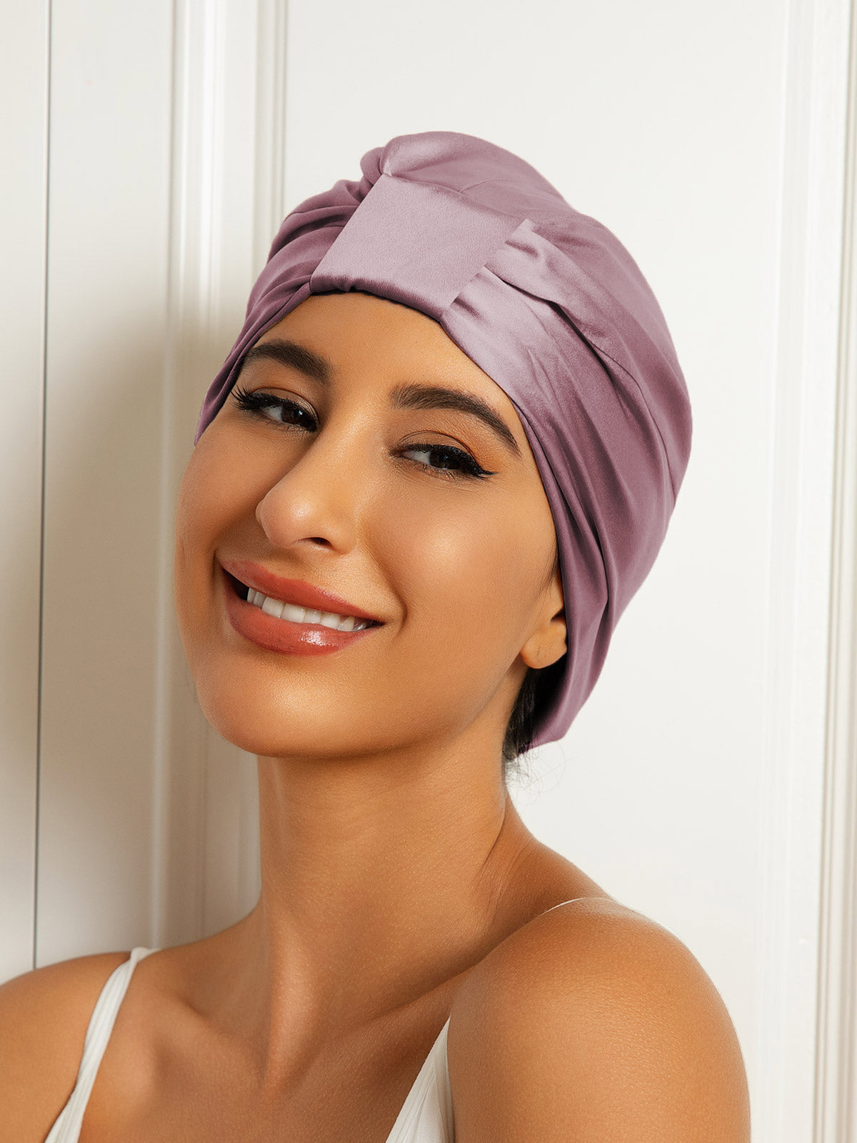 SilkSilky-UK Pure Silk Sleep Cap PaleMauve 003