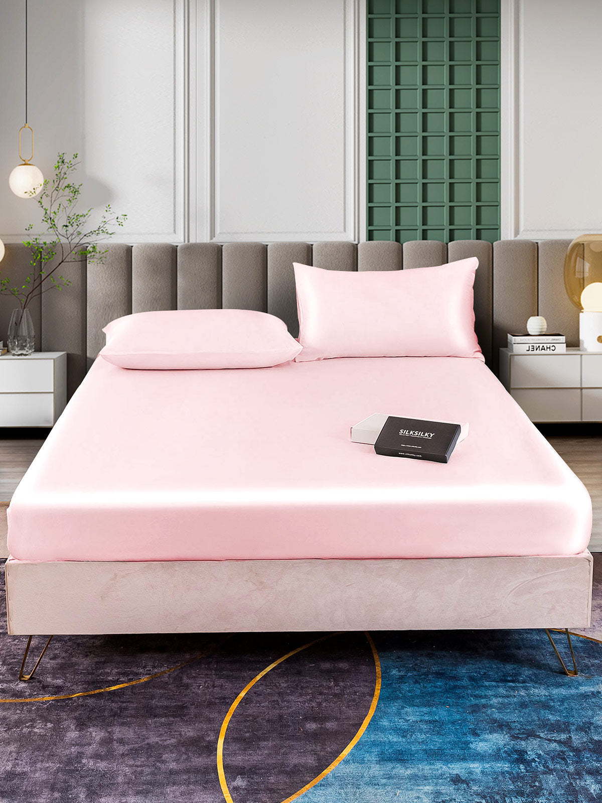 SilkSilky UK 25Momme Pure Silk Bedding Set Pink 002