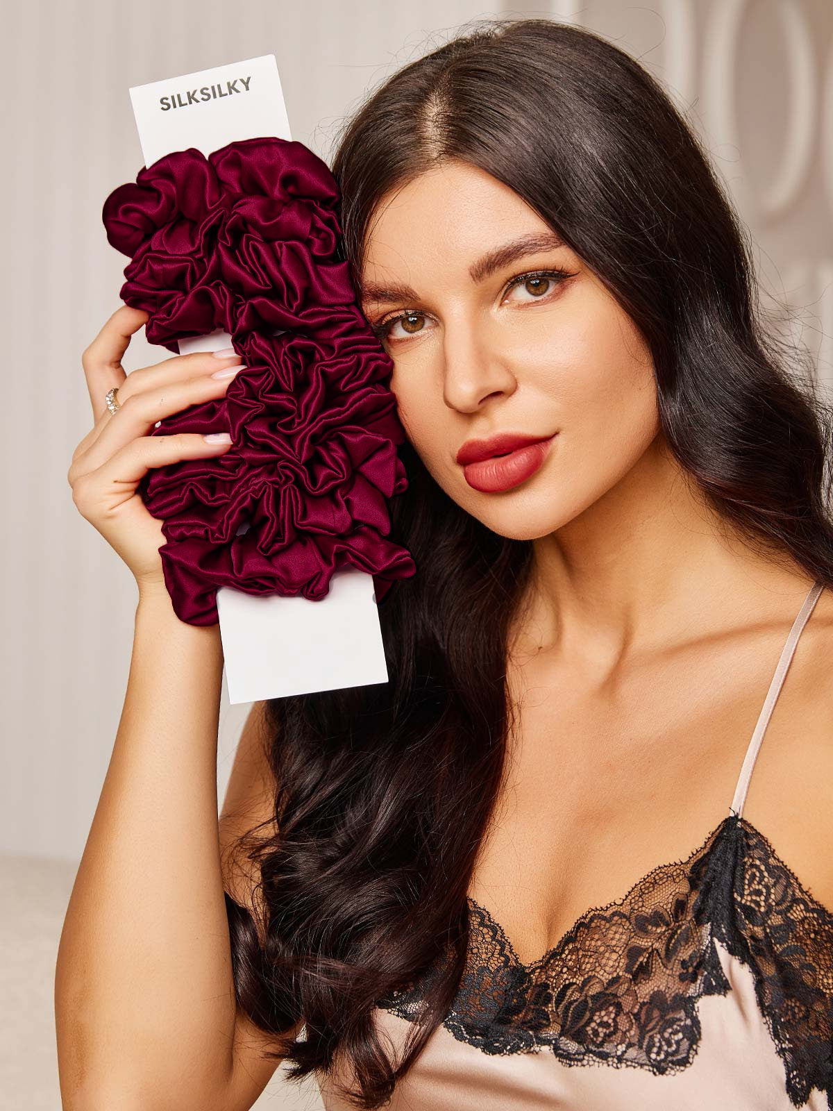 [Fuchsia] SilkSilky-UK 19Momme Pure Silk Scrunchie 001