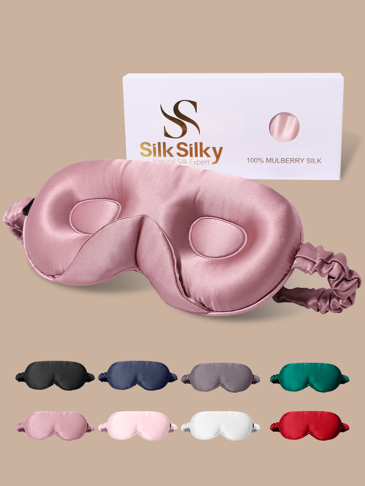 [Pale Mauve] SilkSilky-UK Pure Silk Eye Mask 001