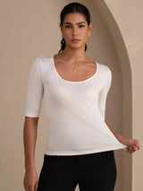 [White] SilkSilky-UK Half Sleeve Women's T-Shirt 005
