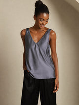 [Dark Gray] SilkSilky-UK Sleeveless V Neck Camisole 003