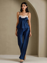 [Dark Blue] SilkSilky-UK Spaghetti Strap V Neck Camisole 006