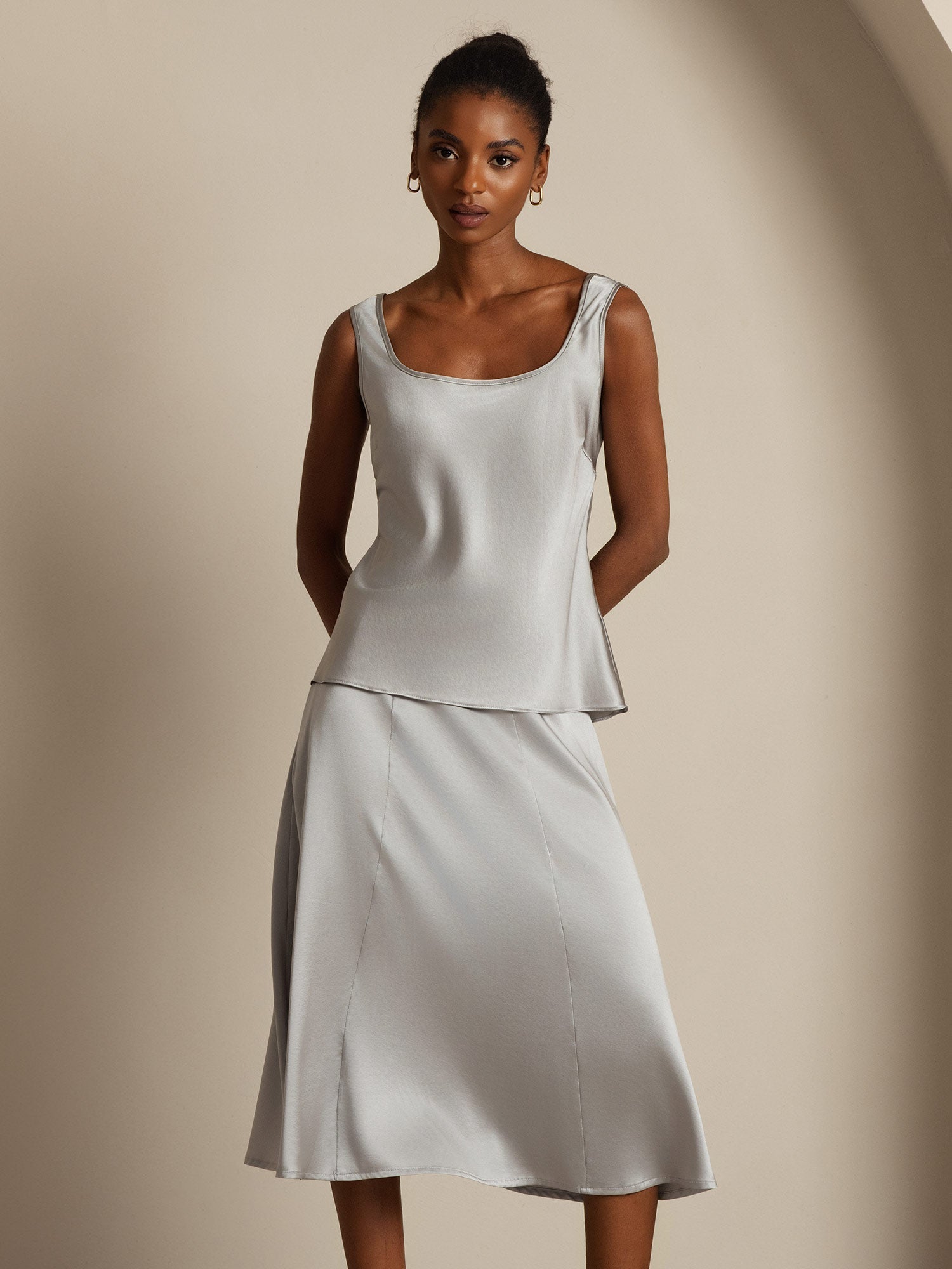 [Griffin Gray] SilkSilky-UK 19Momme Silk U Neck Camisole 003,