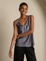 [Dark Gray] SilkSilky-UK Sleeveless V Neck Camisole 004