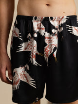 [Black] SilkSilky-UK Men's Sleep Shorts 004
