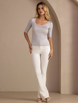 [Light Gray] SilkSilky-UK Half Sleeve Women's T-Shirt 006