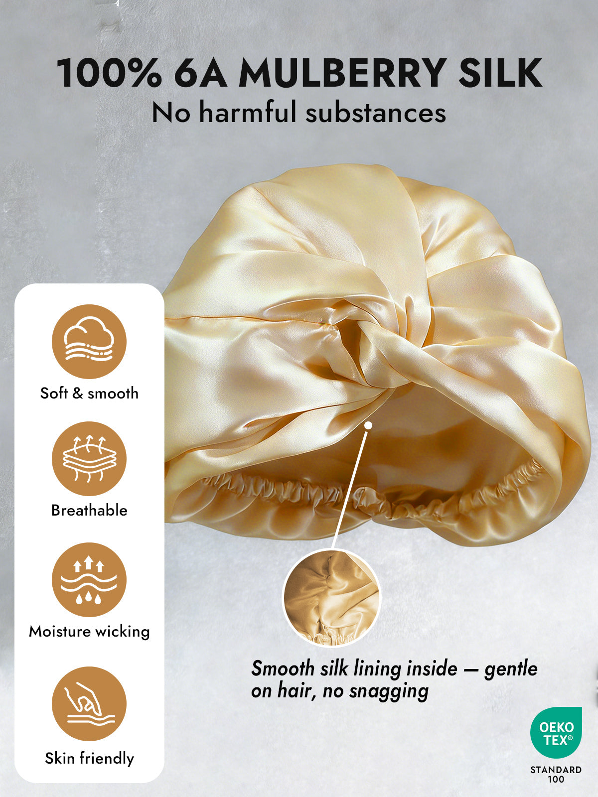 [Champagne] SilkSilky-UK Sleep Cap 004