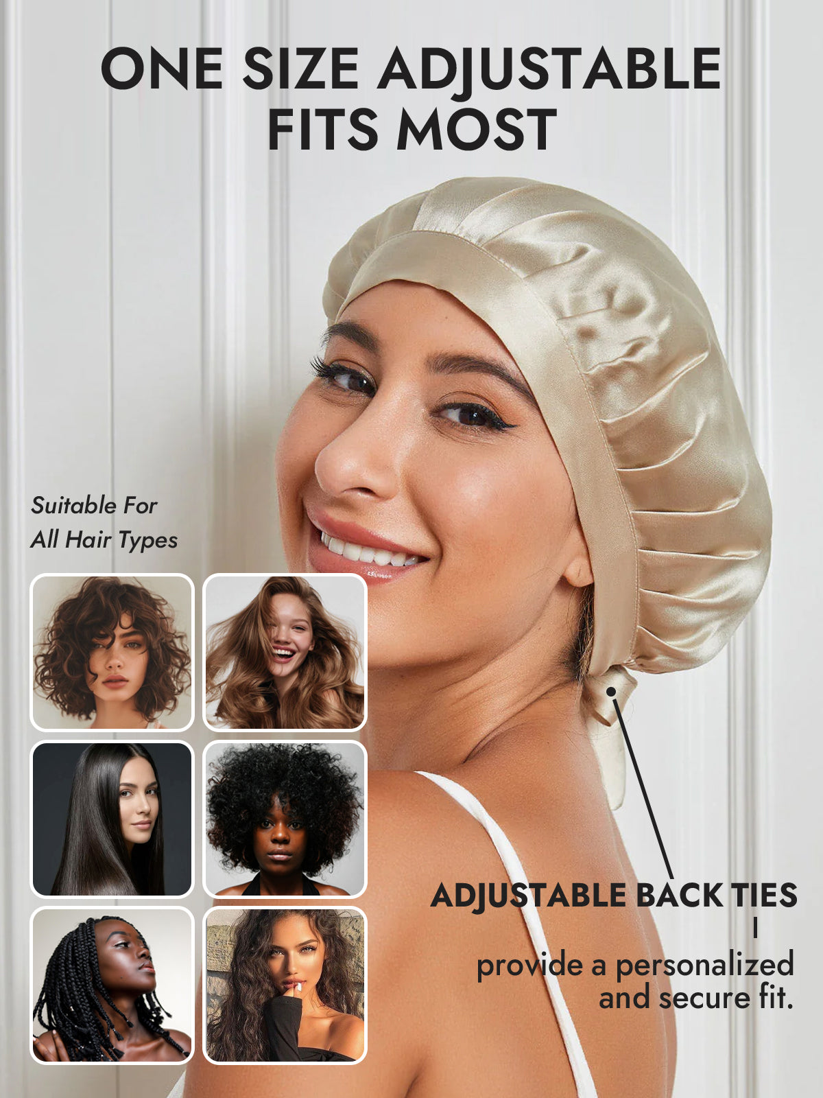 [Beige] SilkSilky-UK Pure Silk Sleep Cap 005