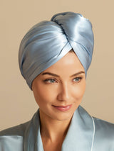 [Sky Blue] SilkSilky-UK Hair Towel Wrap 003