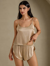 [Champagne Gold] SilkSilky-UK Spaghetti Strap Camisole Set 008