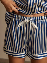 [Dark Blue] SilkSilky-UK Pure Silk Notch Collar Women's Pyjamas 006,