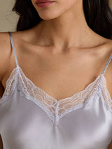 [Silver] SilkSilky-UK Spaghetti Strap Sweetheart Neck Nightdress 004