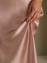 [Tuscany] SilkSilky-UK Spaghetti Strap V Neck Dress 005