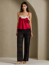 [Wine] SilkSilky-UK Spaghetti Strap V Neck Camisole 006