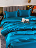 SilkSilky UK 19Momme Pure Silk Bedding Set Teal 003