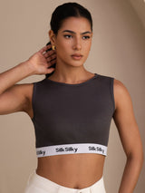 [Gray] SilkSilky-UK Sleeveless Crew Neck Camisole 003