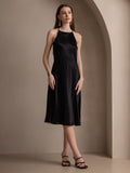 SilkSilky UK 19Momme Silk Sleeveless Dress Black 007