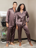 SilkSilky UK Pure Silk Long Sleeve Couple Coffee 002