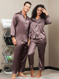 SilkSilky UK Pure Silk Long Sleeve Couple Coffee 003