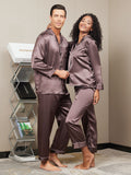 SilkSilky UK Pure Silk Long Sleeve Couple Coffee 004